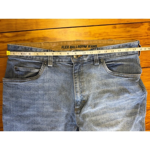 Lot Of 2 Duluth Trading Flex Ballroom Jeans Mens 36x30 Blue Denim Relaxed Fit - Picture 5 of 15